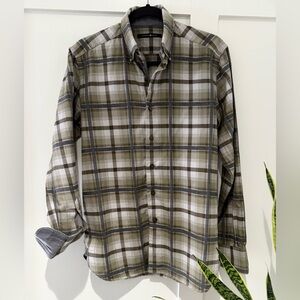 Hammer Made Men's Plaid Light Flannel Shirt - Olive Green, Gray